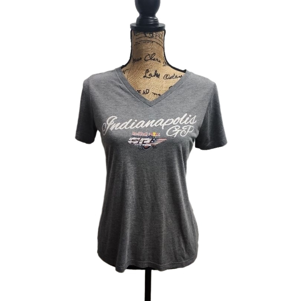 Red Bull T Shirt Women's Size S Grey Motorsports‎ Graphic Print Racing Fan